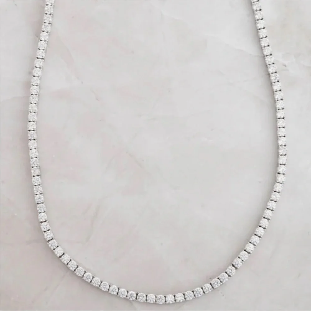 18k 24ct Tennis Necklace - Picture 3 of 9